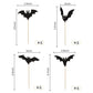 24Pcs Halloween Cupcake Toppers, Halloween Bat Cupcake Decorations, Black Glitter Bat Halloween Cupcake Picks For Halloween Part