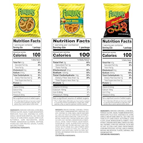 Funyuns Onion Flavored Rings, 3 Flavor Variety Pack, 0.75 Ounce (Pack of 21)