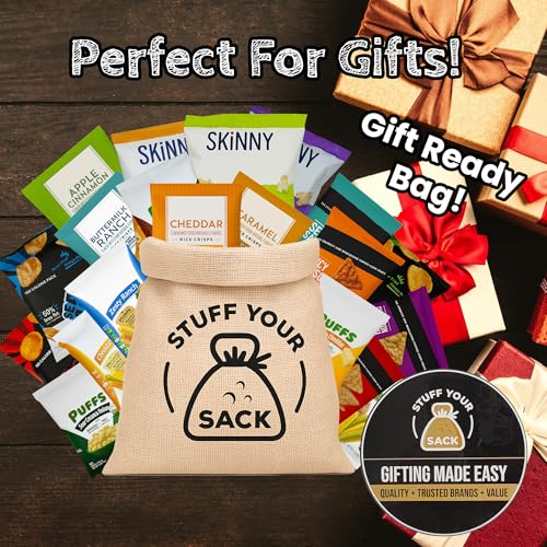 STUFF YOUR SACK Healthy Snacks Variety Pack - 35 Pack of Chips, Popcorn & Crisps for Home or Office