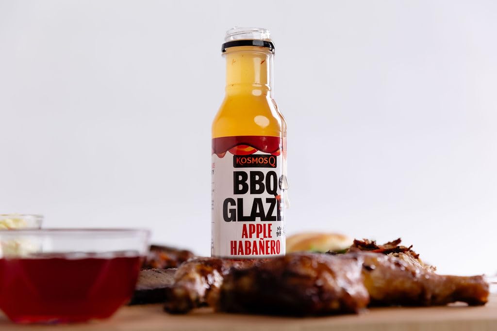 Kosmos Q Apple Habanero BBQ Glaze - 16 Oz Bottle for Sticky & Flavorful Barbecue - Thick BBQ Glaze for Competition Ready Mouth-W