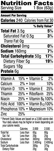 Kelloggs Low Fat Granola Cereal with Raisins, 2.22oz (Pack of 70)