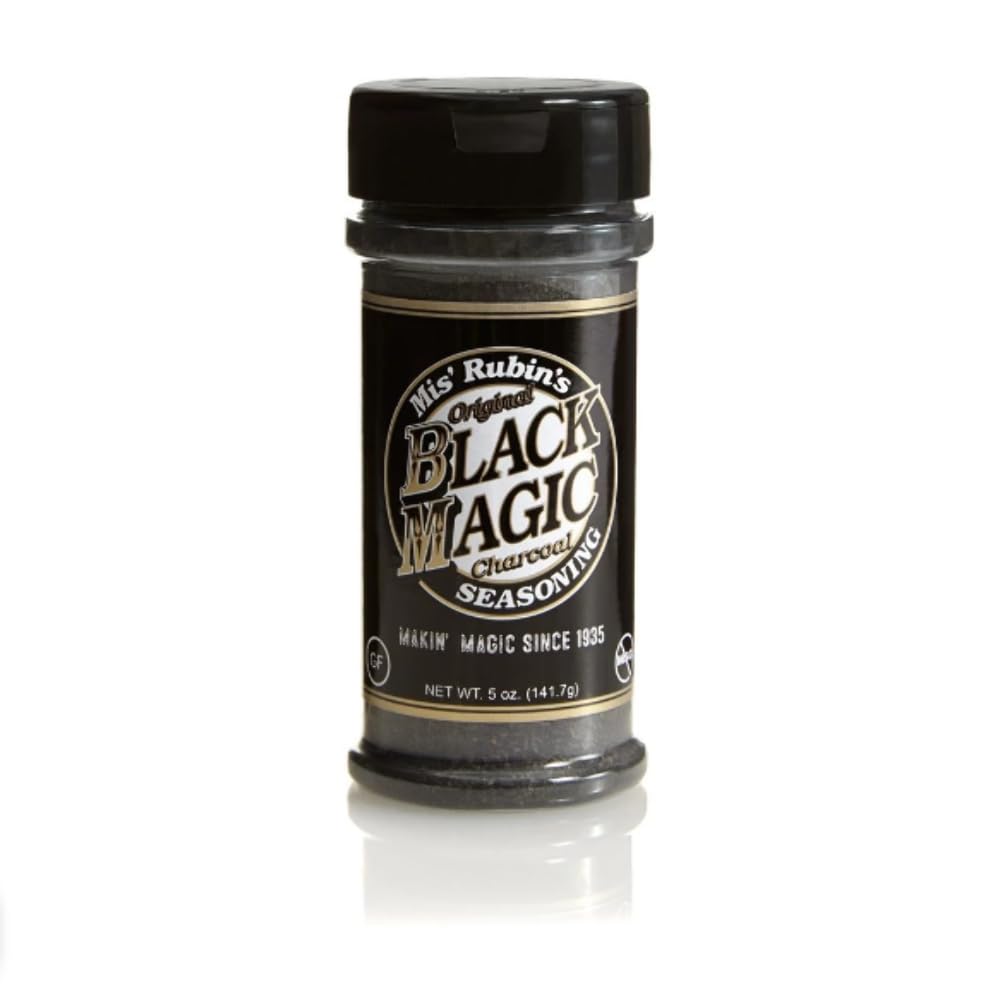 MIS RUBINS BLACK MAGIC SEASONING Charcoal BBQ Seasoning Rub, 5 Oz Shaker