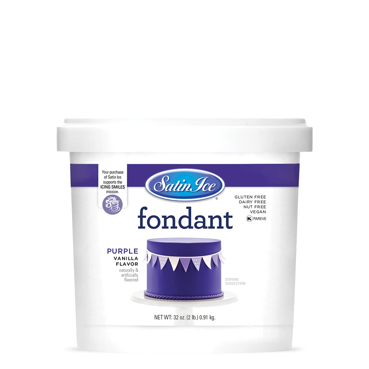 Satin Ice Purple Fondant, Vanilla, 2 Pounds
