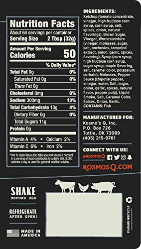 Kosmos Q Original Competition BBQ Sauce - 15.5 Oz Bottle for Award-Winning BBQ & Marinades - Thick Barbecue Sauce for Tender Mea