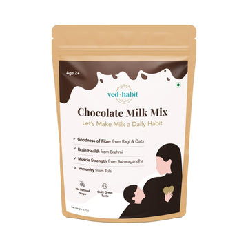 Ved Habit Chocolate Milk Mix 2-18Y| Chocolate Drink For Kids And Teens| Flavoured Powder For Milk| Millet Drink| No Refined Suga