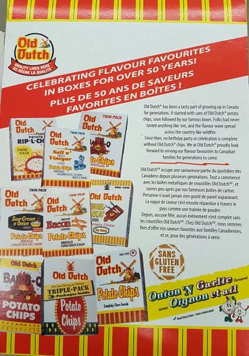 Old Dutch Potato Chips, Onion And Garlic, 220 Grams/7.8 Ounces