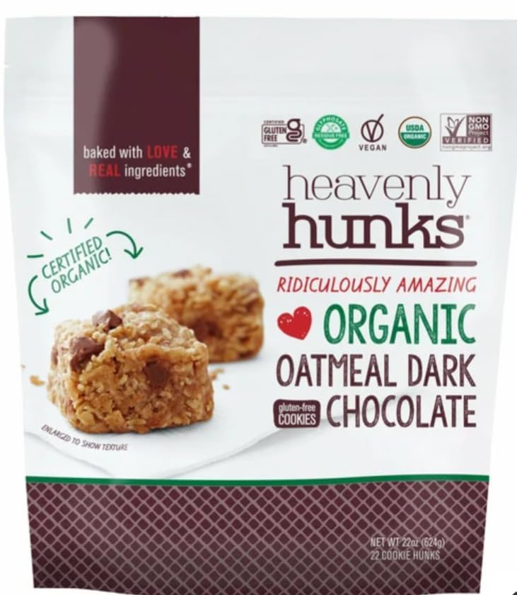 Hunks Organic Oatmeal Dark Chocolate Cookies, Gluten Free, Vegan, 22oz