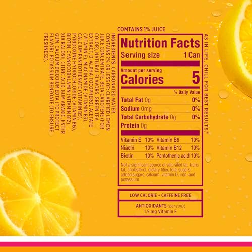 Sparkling Ice Classic Lemonade Sparkling Water, with Antioxidants and Vitamins, Zero Sugar, 7.5 fl oz Cans (3/10 Pack)