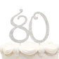 Hatcher Lee Bling Crystal 80 Birthday Cake Topper - Best Keepsake | 80Th Party Decorations Silver
