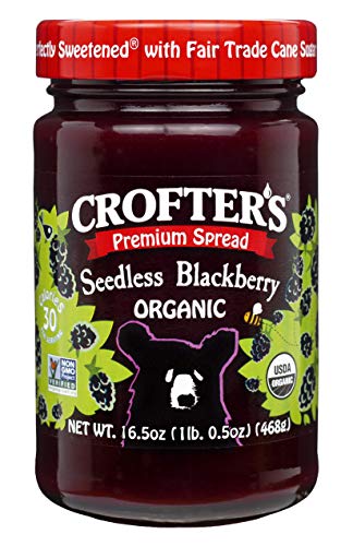 Crofters Organic Premium Spread, Seedless Blackberry, 16.5 oz Jar