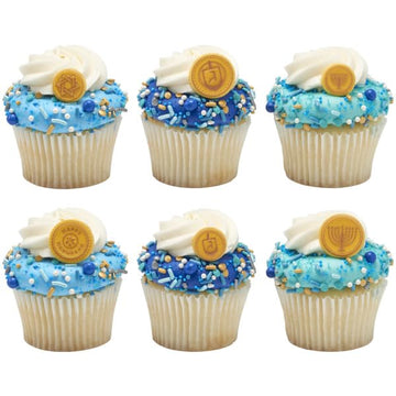 Hanukkah Gelt Edible Sugar Decoration Toppers, 12 Count - Great For Cupcakes, Cookies, Cakes, Cakes Pops