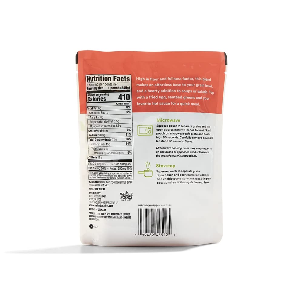 365 by Whole Foods Market, Barley & Green Lentils, 8.8 Ounce