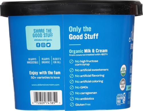 Aldens, Organic Vanilla Bean Ice Cream, 48 oz (Frozen)
