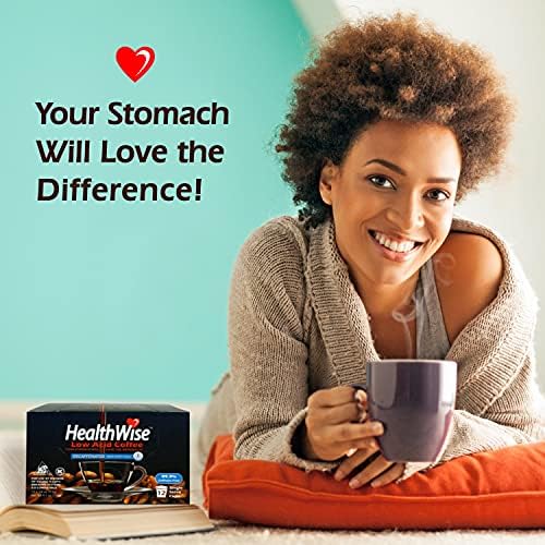 Healthwise Low Acid Unflavored Decaf  Chemical-Free Swiss Water Process  99.9% Caffeine Free  100% Colombian Coffee K-Cups - Medium Roast  Healthier for Sensitive Stomachs - 36 Count (Pack of 3)