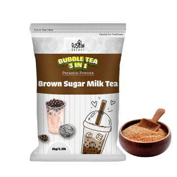 Fusion Select 2.2Lb Brown Sugar Milk Tea Powder Flavored-3-In-1 Drink Powder With Cream & Sugar - Instant Pre-Mixed Beverage For Hot Or Cold Blends Or Yummy Frappes