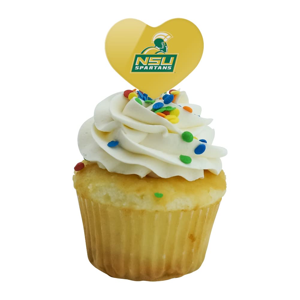 GRAPHICS & MORE Cupcake Picks Set of 6, Heart Decoration, Acrylic, Norfolk State University, One Size, Model CUPCAKE.HEART.CLCNOR.Z008407