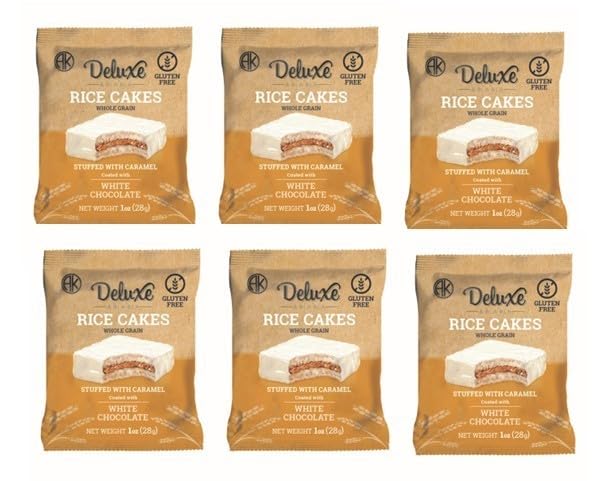 Deluxe & Bla Bla Delicious Crispy Rice Cake Sandwichs Filled With Dulce de Leche and Coated with White Chocolate (Alfajor) Koshe