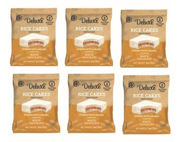 Deluxe & Bla Bla Delicious Crispy Rice Cake Sandwichs Filled With Dulce de Leche and Coated with White Chocolate (Alfajor) Koshe