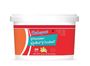 Bakerpan Premium Rolled Red Fondant For Cake Decorating - 1 Pound, Vanilla Flavor