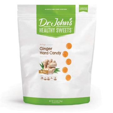 Dr. Johns Sugar Free Candy, Healthy Hard Candy with Zero Sugar, Low Calorie Snacks, Keto Friendly, Vegan, Gluten Free, Ginger, 2