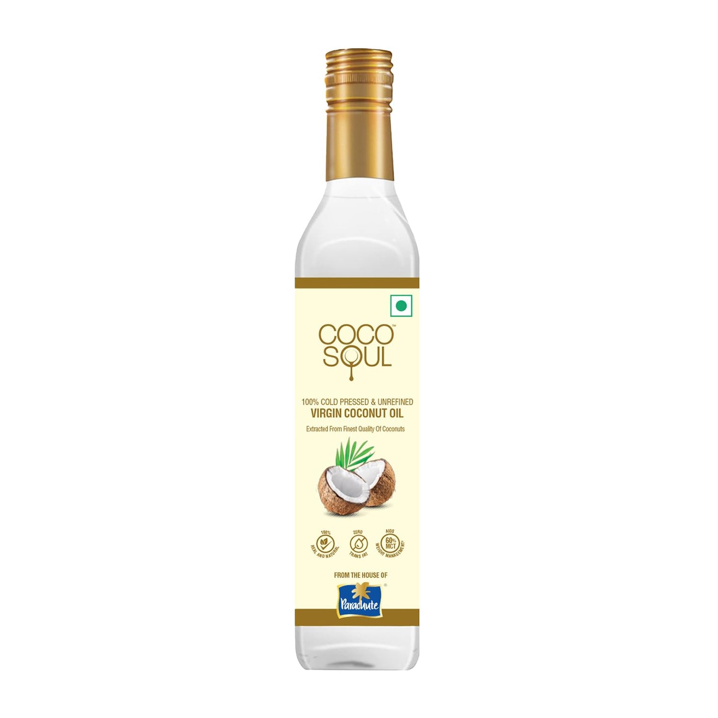 Coco Soul Cold Pressed Unrefined Virgin Coconut Oil | 60% MCT | Multipurpose Usage | Daily Cooking| Keto Friendly | Naturally Ch
