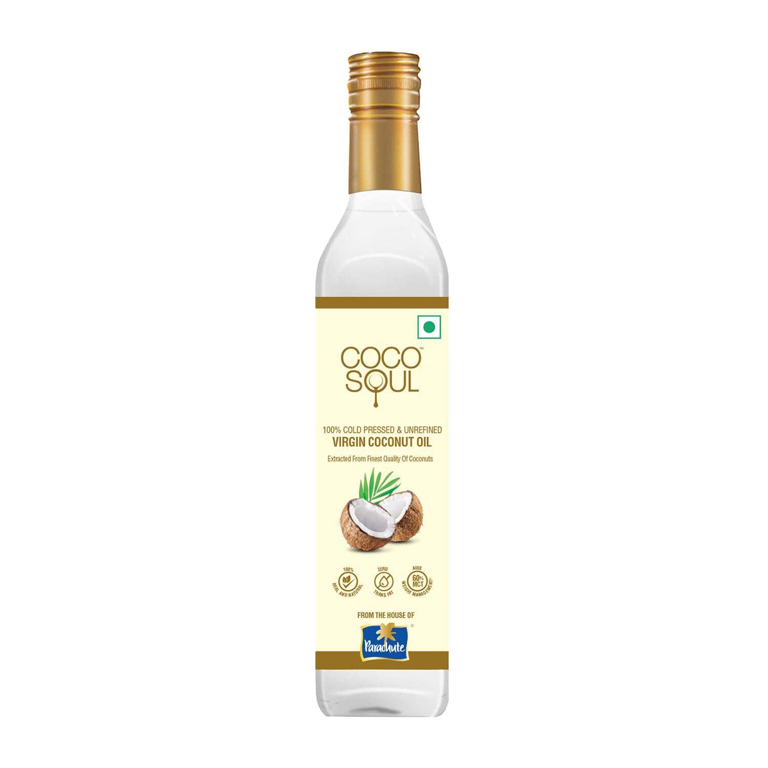 Coco Soul Cold Pressed Unrefined Virgin Coconut Oil | 60% MCT | Multipurpose Usage | Daily Cooking| Keto Friendly | Naturally Ch