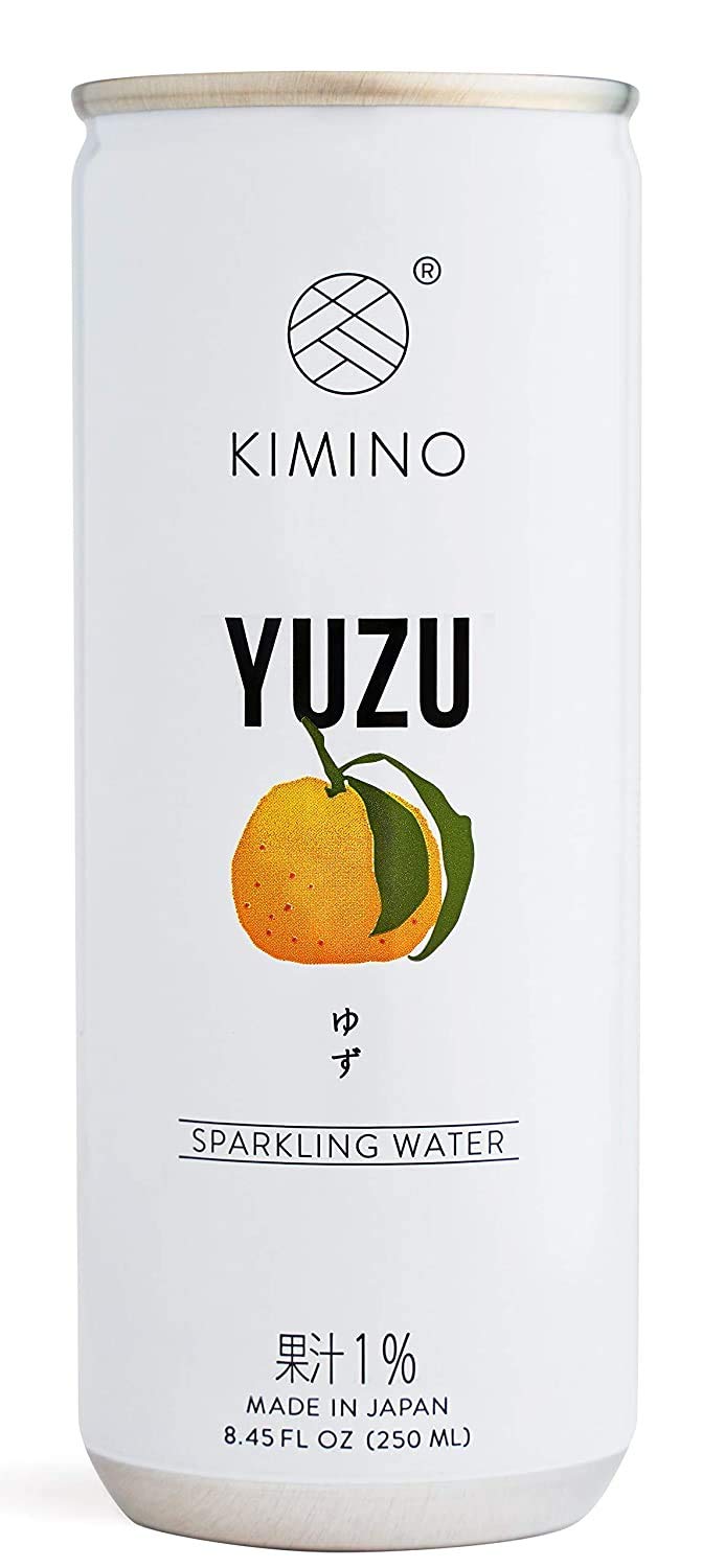 KIMINO Sparkling Water, Yuzu Flavor, 8.45 Fl Oz, Pack of 12