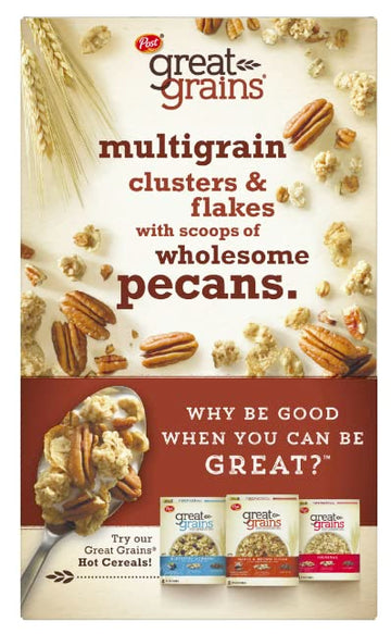 Post Selects Cereal, Great Grains Crunchy Pecan, 16 Oz (Pack Of 4)