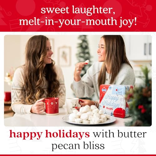 Davids Cookies Winter Wonderland Butter Pecan Meltaway Cookies Tin - Delicious Butter Cookies with Crunchy Pecans - Soft & Melt