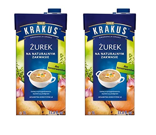 KRAKUS SOUR SOUP (tetra pak) 33.81 fl oz x 2 pack / ZUPA ZUREK (karton) 1 l x 2 pack Made in Poland. Polish Traditional Easter S