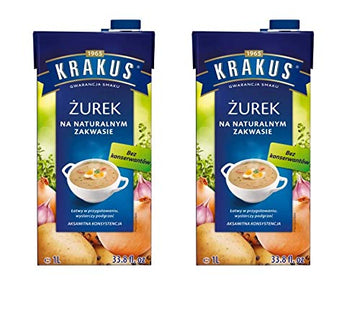 KRAKUS SOUR SOUP (tetra pak) 33.81 fl oz x 2 pack / ZUPA ZUREK (karton) 1 l x 2 pack Made in Poland. Polish Traditional Easter S