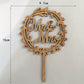 YAMI COCU Mr and Mrs Cake Toppers Rustic Wood Decoration, Brown, 1 Count