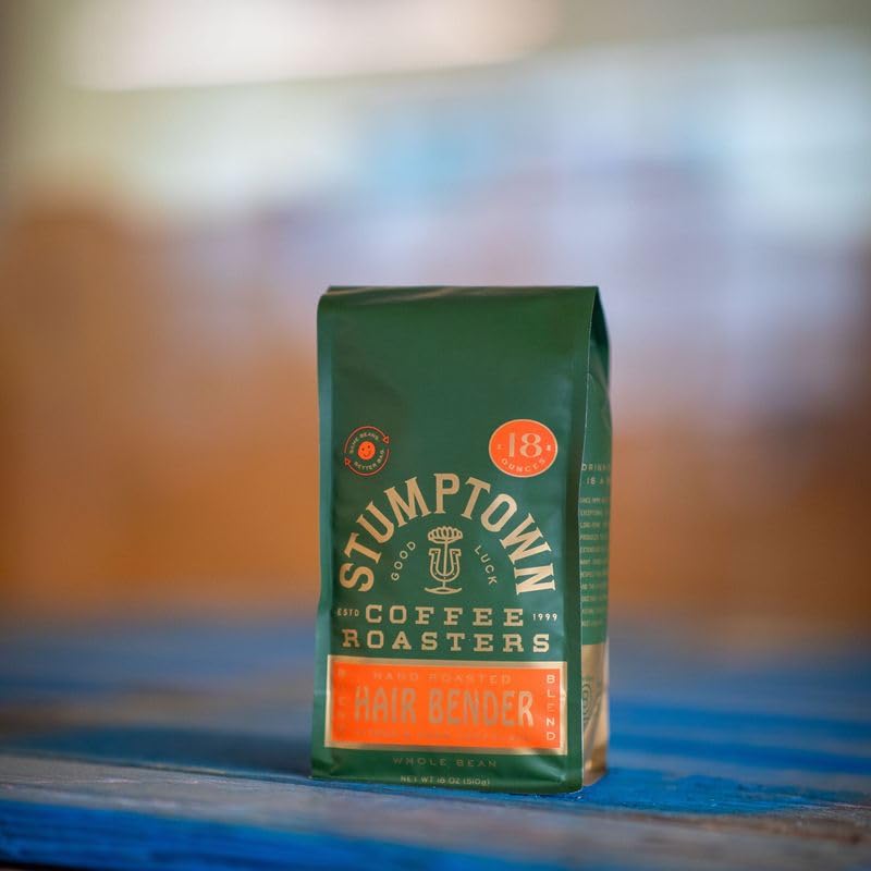 Stumptown Coffee Roasters, Medium Roast Whole Bean Coffee - Hair Bender 18 Ounce Bag with Flavor Notes of Citrus and Dark Chocol
