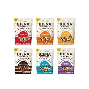 BIENA chickpea Snacks Variety Pack  gluten Free  Dairy Free  Vegetarian  Plant-Based Protein - 5 Ounce (Pack of 6) (Packaging Ma