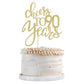 Qertesl Qertesl Gold Glitter Cheers To 90 Years Cake Topper, Happy 90Th Birthday Cake Decorations,Perfect For 90 Years Cake Deco