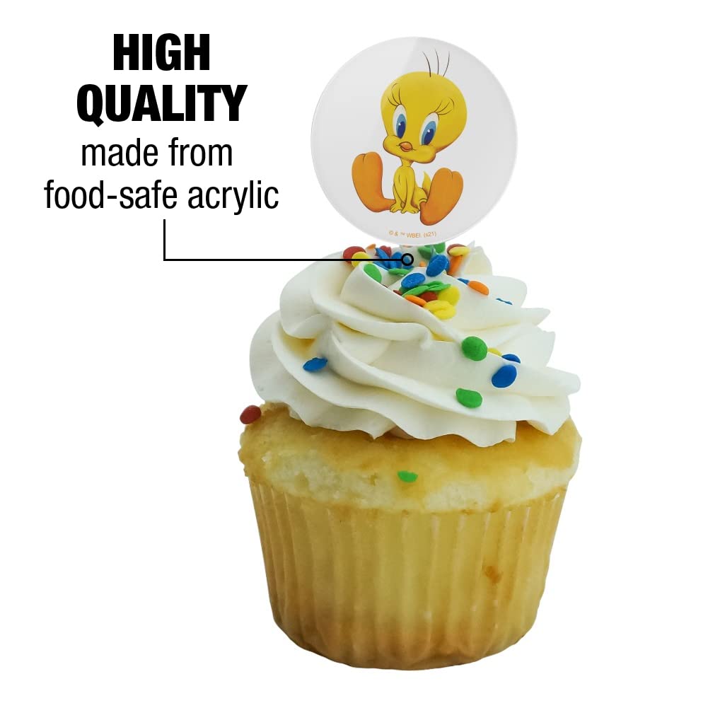 GRAPHICS & MORE Looney Tunes Tweety Cupcake Picks Set of 6, Multi, Acrylic, One Size