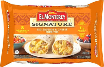 El Monterey Signature Egg, Sausage & Cheese Burrito, 36 Oz (Frozen)