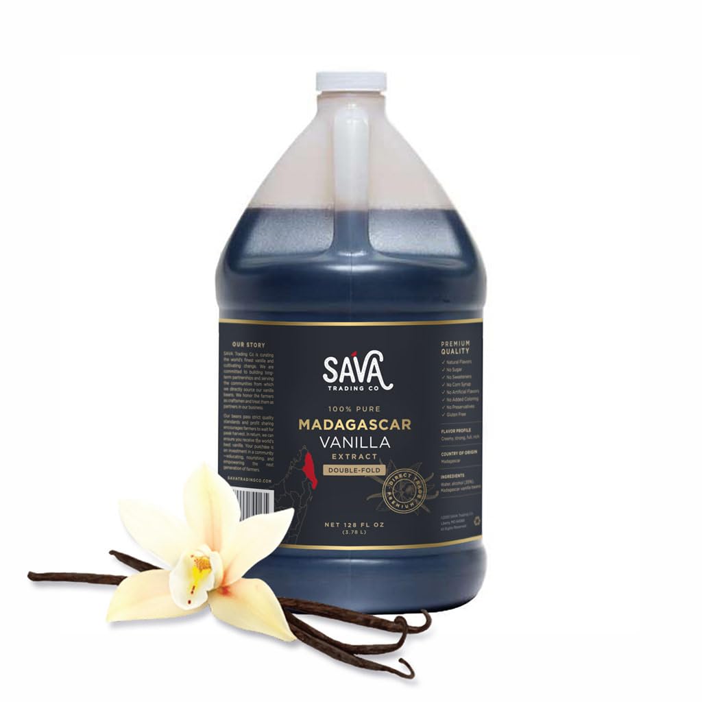 SAVA Madagascar Vanilla Extract - 100% Pure Gourmet Vanilla - 128fl oz