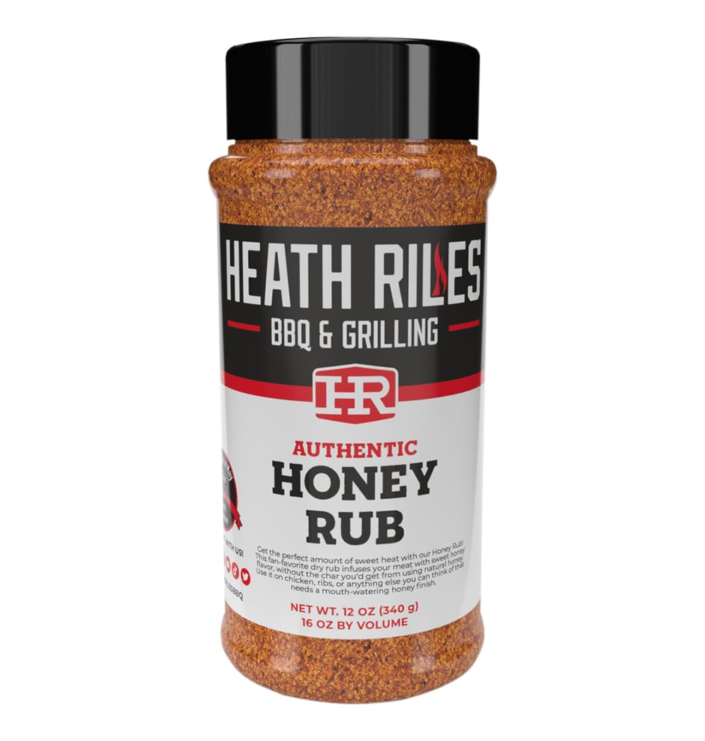 Heath Riles BBQ Rub - Honey Seasoning, Champion Recipe, 12 oz.