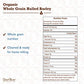 Great River Organic Milling Organic Hulled Barley Grain | Whole Grain Barley for Home Milling, Cooking, and Baking | High Fiber,