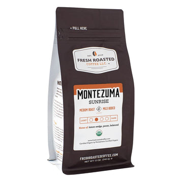 Fresh Roasted Coffee, Organic Montezuma Sunrise, 12 Oz, Medium Roast, Kosher, Whole Bean