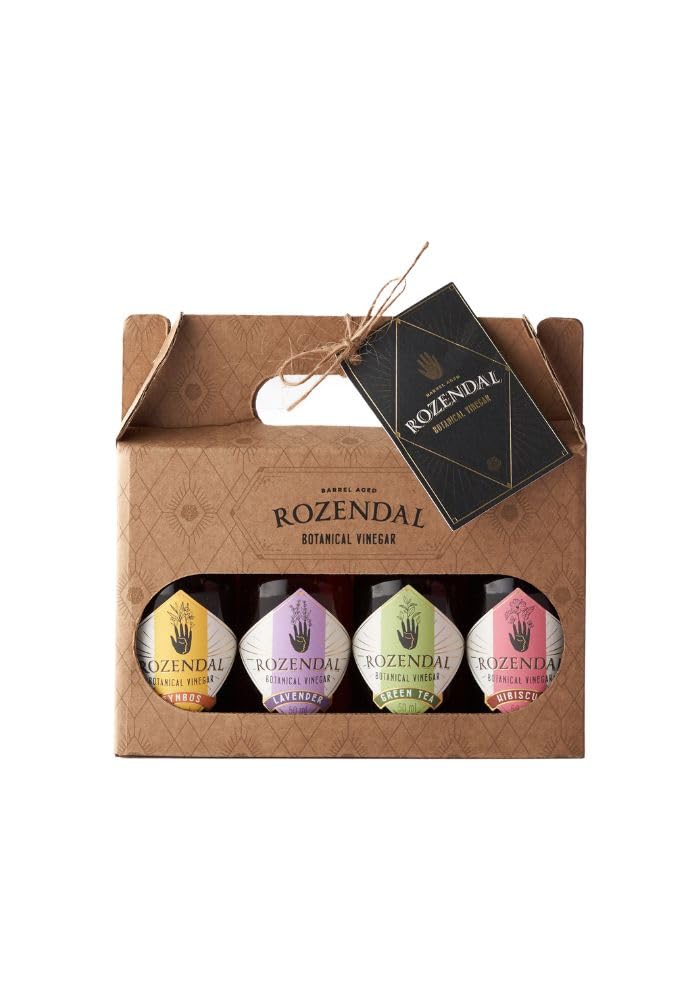 Rozendal Botanical Vinegar Gift Set - 4 X 1.69 Fl Oz  Barrel Aged Balsamic Vinegars - Fynbos  Lavender  Green Tea And Hibiscus