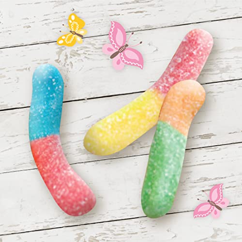 Trolli Sour Brite Crawlers Minis, Sour Gummy Worms, Novelty Easter Egg Candy, 3.5 Oz