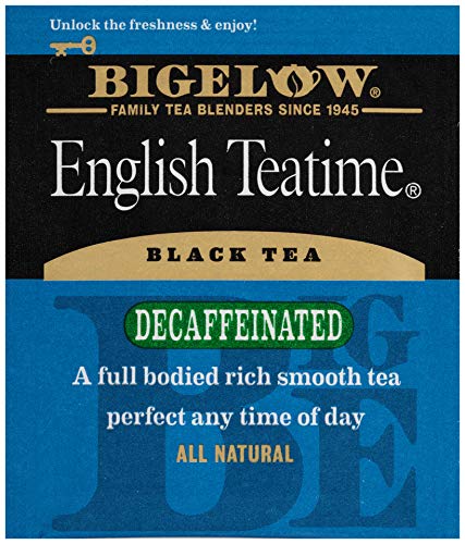 Bigelow Tea Decaffeinated English Teatime Tea, 28 Count (Pack of 6), Premium Bagged Caffeine-Free Black Tea, Model 10357