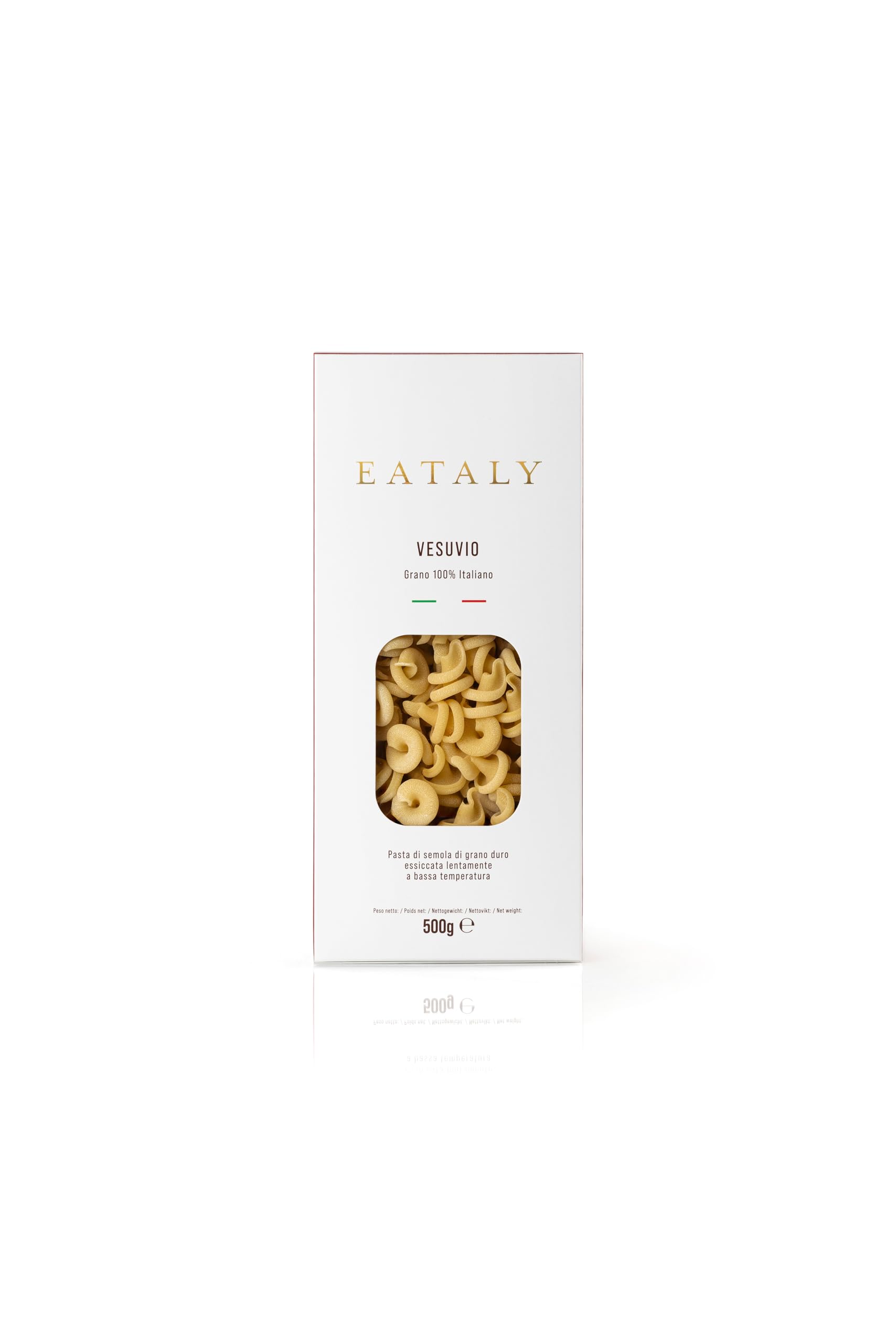 Eataly Italian Vesuvio Pasta Noodles - 500G (17 Oz.) Box -Authentic Duflavor Blend Semolina Wheat - Made In Italy- Dried Pasta For Gourmet Dining  1 Pack