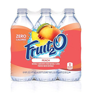 Fruit2O Zero Calorie Flavored Water, Peach, 96 Fl Oz, Pack of 4