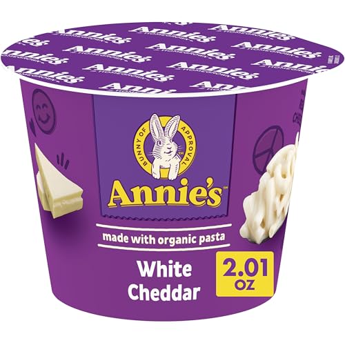 AnnieAs White cheddar Microwave Mac & cheese with Organic Pasta Single Serve Macaroni & cheese cup 2.01 OZ