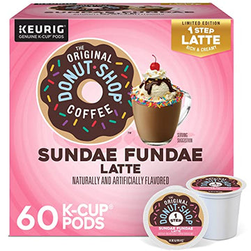 The Original Donut Shop Sundae Fundae One-Step Latte, Keurig Single Serve K-Cup Pods, 60 Count (6 Packs Of 10)