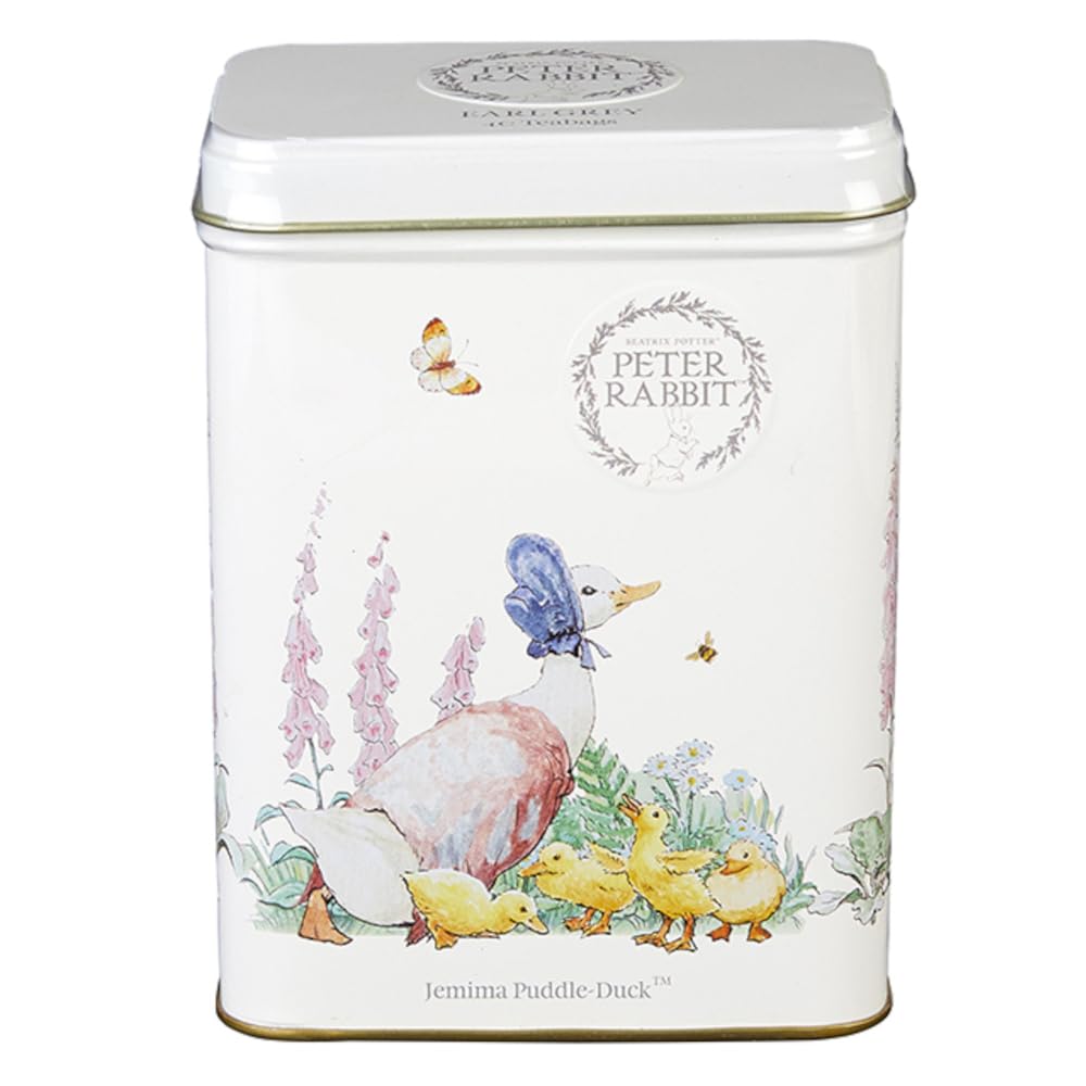 New English Teas Peter Rabbit Tea Tin With 40 Earl Grey Teabags  Jemima Puddle-Duck  Beatrix Potter