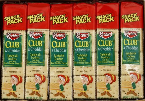 Sandwich Cracker, Club & Cheddar, 8 Cracker Snack Pack, 12/Box